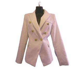 Attentif Double Breasted Brilliant White Blazer